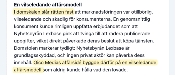 Skärmdump lexbase.se