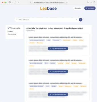 Lexbase publicerar nyhetsartiklar