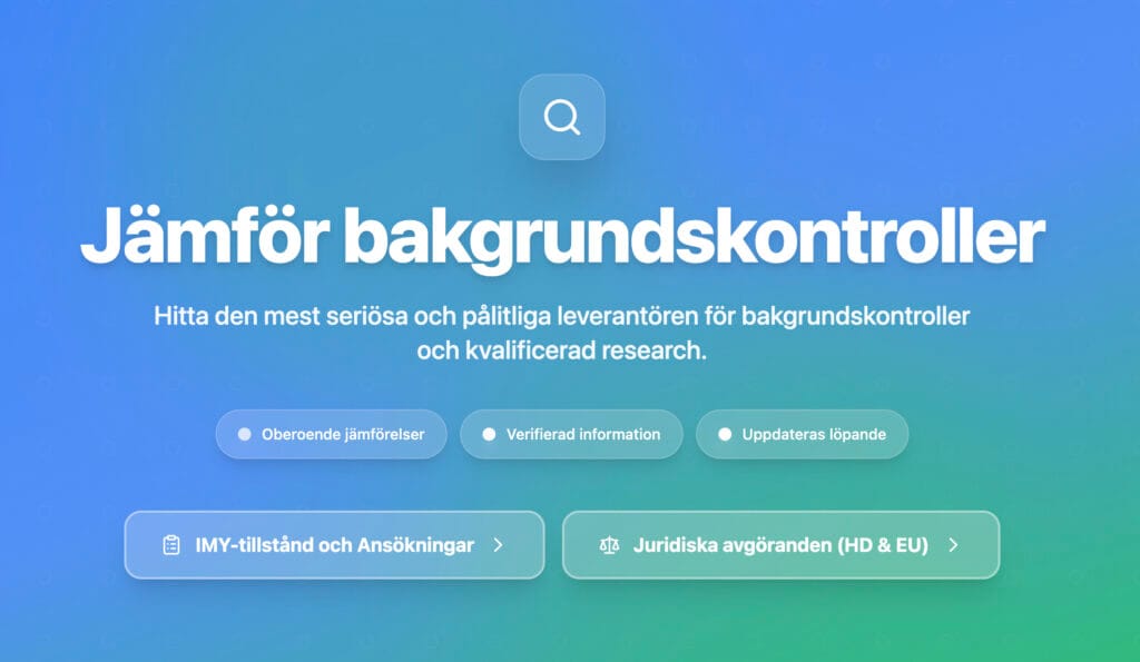 Skärmdump från bakgrundskontrollfakta.se